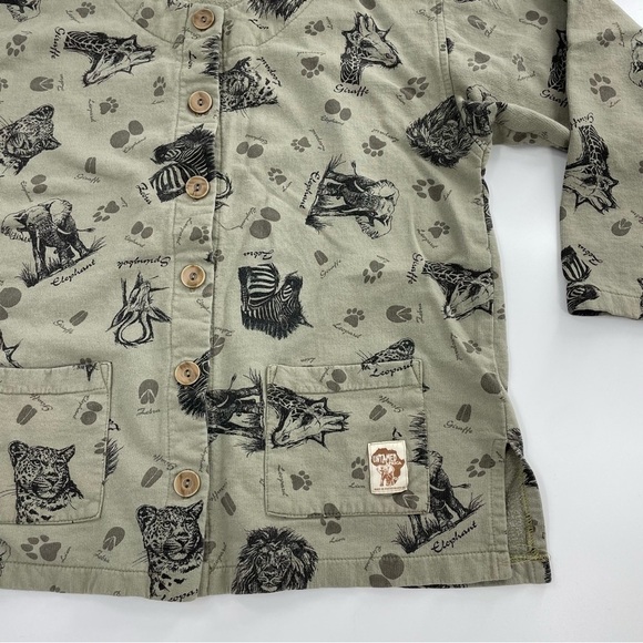VTG Untamed Africa safari print cotton button front cardigan - Picture 3 of 9
